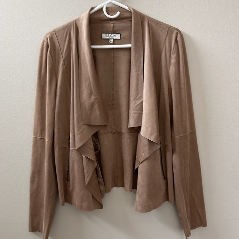 Bagatelle, Women’s Faux-Suede Drape-Front Jacket Sz M - Picture 4 of 14